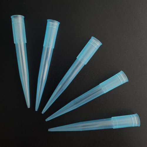 Pipette Tips 1000uL/1mL, 500 PCS Clear Blue Universal Plastic Pipettor Tips
