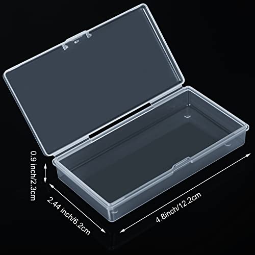 SATINIOR 24 Pcs Small Clear Plastic Container Box, 4.8 x 2.4 x 0.9 in - size: 4.8 x 2.4 x 0.9 in