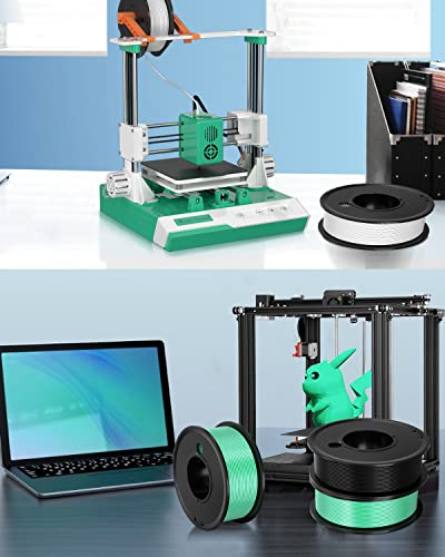 3D Printer Filament PLA 1.75mm 5 Color Bundle Print Filament - color: White+ Black+ Light Green+ Orange+ Pink