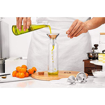 Small Funnels for Filling Bottles, 3 Pcs Stainless Steel Kitchen Funnel Set, Food Grade Mini Metal Funnel for Transferring Essential Oils, Liquid, Fluid, Dry Ingredients & Powder, Durable and Dishwash - size: 3 Pack (2.95" + 2.16" + 1.77")