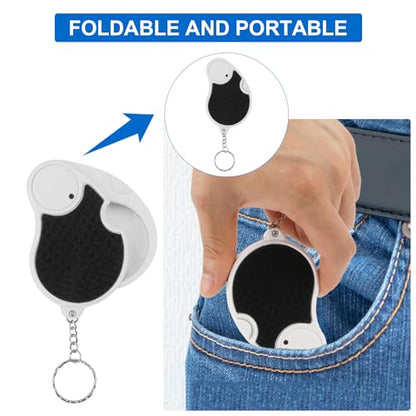 Rongon 5X Magnifying Glasses with Light, Keychain Pocket Folding Magnifier - color: Black-4pcs