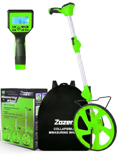 Zozen Measuring Wheel Digital Display, Imperial/Metric,12.5” Green Roller - color: Green