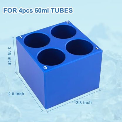 Aluminum Cooling Block - PCR Tubes Cooler, 4 Wells 50ml Centrifuge Tubes, Pack of One - size: 50mL 4 well
