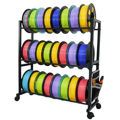 3D Printer Filament Storage Rack with Wheels,3 Tier Spool Holder