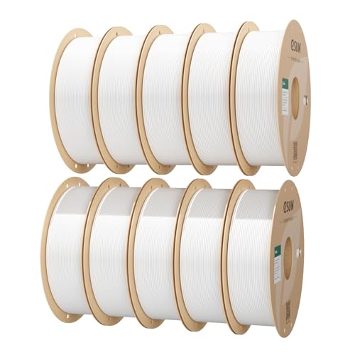 eSUN PLA+ Filament 1.75mm 1KG*10 Bundle Set,Cold White 3D Printer Filament - color: 10kg-cold White