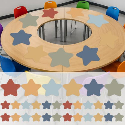 48Pcs Large Star Dry Erase Dots for Classroom Table, 12inch, Boho - color: Boho
