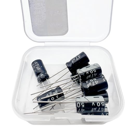Electrolytic Capacitor YYipdian 47uF 50V 6x11mm High Temperature Resilience Aluminum Capacitors (Pack of 10) - size: 47uF 50V 6x11mm 10PCS