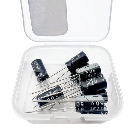 Electrolytic Capacitor YYipdian 47uF 50V 6x11mm High Temperature Resilience Aluminum Capacitors (Pack of 10) - size: 47uF 50V 6x11mm 10PCS