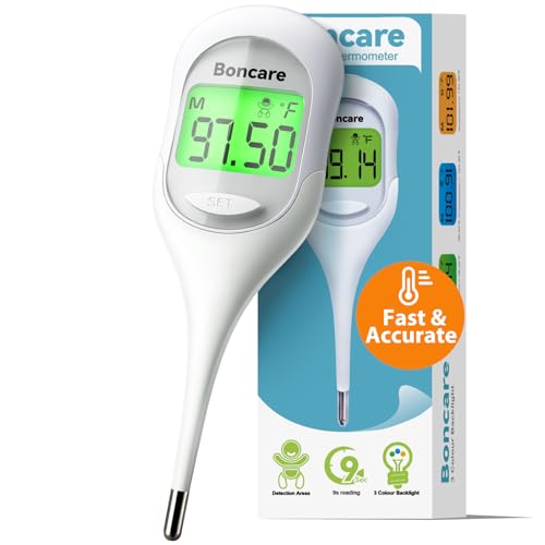 Boncare 9 Seconds Basal Body Thermometer for Ovulation (Rice-White) - color: White