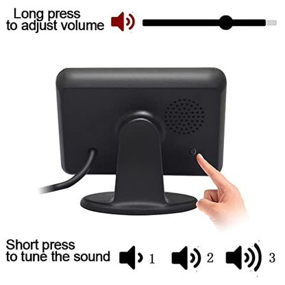 Car Auto Vehicle Reverse Backup Radar System with 4 Parking Sensors Rear Distance Detection kit Parktronic Assistant Beep Voice Warning LCD Monitor - color: white