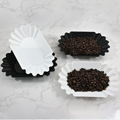 CAFEMASY Coffee Beans Cupping Sample Tray Reusable Plastic Plate for Scooping and Weighing, Display Sample Coffee Beans (5pcs-Black) - color: 5pcs-black