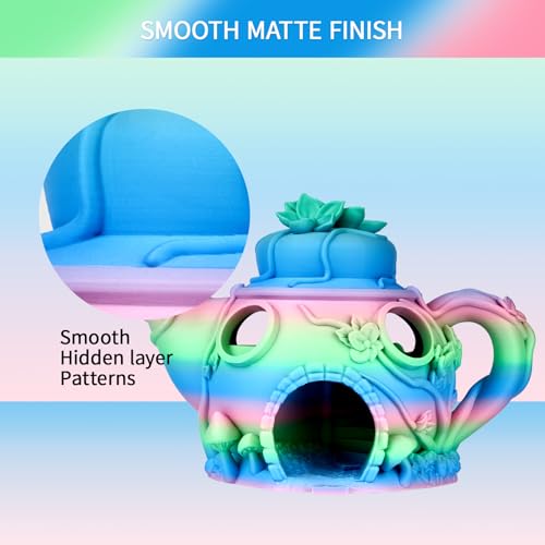 ERYONE Matte Gradient Rainbow 3D Printer PLA Filament 1.75 +/- 0.03mm, Matte Multicolor Filament PLA 1KG(2.2LBS) Spool, Fairy (Pink Green Blue) - color: Matte Gradient Fairy, size: 1KG