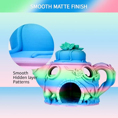 ERYONE Matte Gradient Rainbow 3D Printer PLA Filament 1.75 +/- 0.03mm, Matte Multicolor Filament PLA 1KG(2.2LBS) Spool, Fairy (Pink Green Blue) - color: Matte Gradient Fairy, size: 1KG