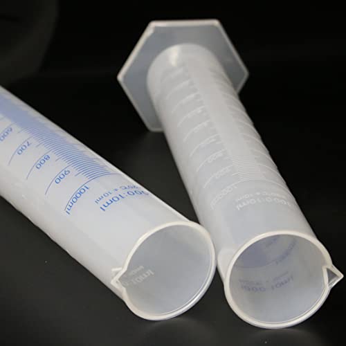 1000ml Plastic Graduated Cylinder, Printed and Molded Graduations, Single Metric Scale, Polypropylene, Karter Scientific 237O2 (Single) - size: 1000ML, style: PACK OF 1