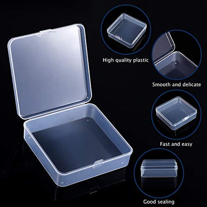 Jetec 18 Pieces Small Clear Plastic Storage Box, 3.7 x 3.7 x 1.2 Inch - size: 3.7 x 3.7 x 1.2 Inch