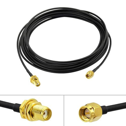 Superbat SMA Male to SMA Female Bulkhead Mount Antenna Extension Cable 5m - size: 16.4ft