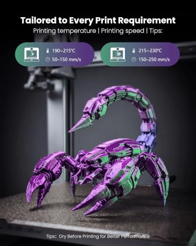 YOOPAI Silk PLA Filament Bundle 1.75mm Multicolor 250gx4, Silky Glossy Tri-Color PLA 3D Printer Filament Bundle for Bambu Lab 3D Printers, RedGoldPurple+RedBlueGreen+RedYellowBlue+BlackPurpleBlue - color: C-silkpla-250gx4- B-redgoldpurple+redbluegreen+red