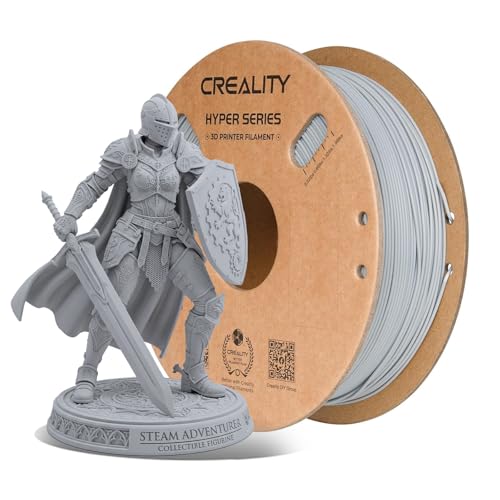 Creality Hyper PLA Filament 1.75mm, High-Speed 3D Printing Filament Up to 600mm/s, ±0.02mm Accuracy, 3D Printing Filament Fits for Most FDM 3D Printers - color: Grey