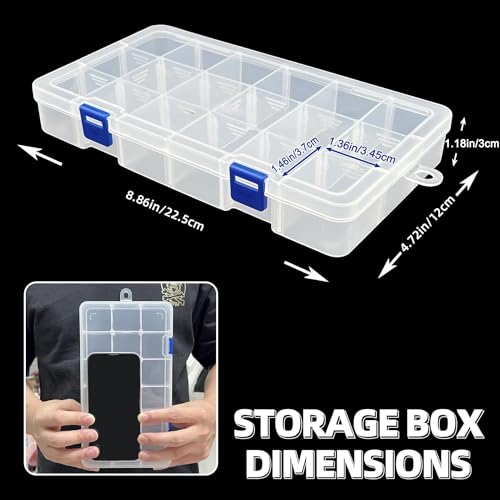 DUOFIRE Plastic Organizer Storage Box, Adjustable Divider 18 Grids, 2 Pack - color: White, size: 18Grid-2pcs
