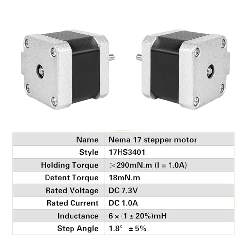(Pack of 4pcs) NEMA17 Stepper Motor High Torque Bipolar DC Step Motor Kit by MOTOU
