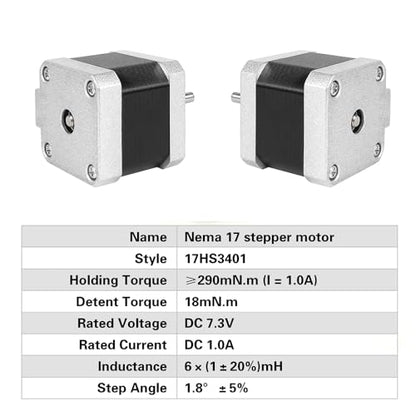 (Pack of 4pcs) NEMA17 Stepper Motor High Torque Bipolar DC Step Motor Kit by MOTOU
