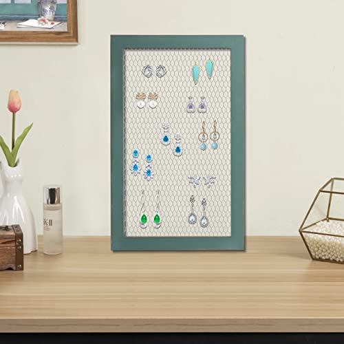 18 × 29" Chicken Wire Frame Large Bulletin Board, Hanging Jewelry Organize - color: Green