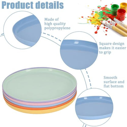 Art Trays 6 Pack, Plastic Craft Trays Stackable, Shallow Plastic Tray Set for Sensory Play, Playdough Tray, Sand Tray, Activity Trays for Classroom, Painting, Organizing Supply