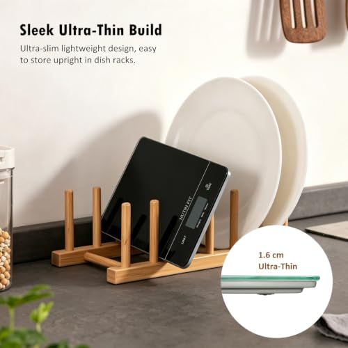 NUTRI FIT Digital Food Scale Kitchen Scales Grams & Ounces for Weight Loss - color: Tempered Glass-Black