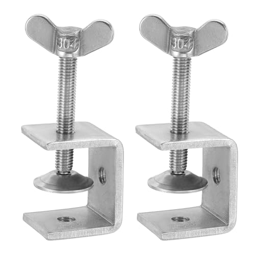 HARFINGTON 2Pcs 304 Stainless Steel C Clamps 35mm Square Mini Tiger Clamp - size: 35mm