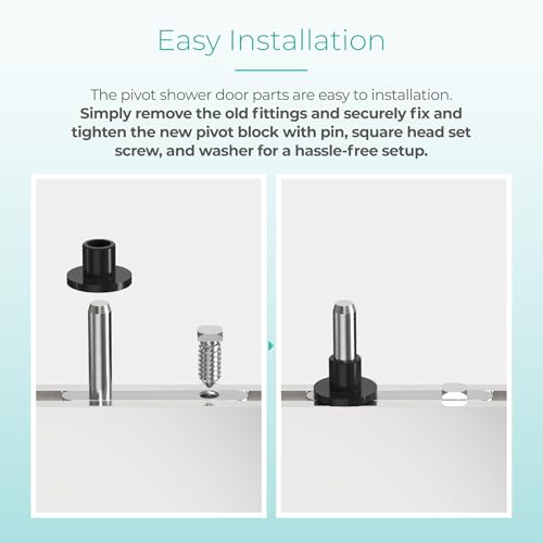 Shower Door Pivot Block with 3/4" Pin for Framed Swing Shower Doors