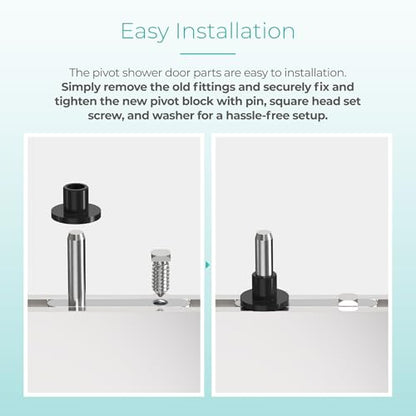 Shower Door Pivot Block with 3/4" Pin for Framed Swing Shower Doors
