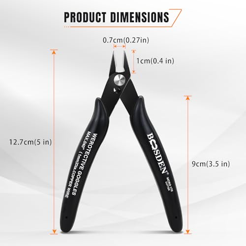 BOOSDEN 5 Pack Small Micro Wire Cutters Flush Cutter Pliers 5-Inch - color: Micro - 5 Pack