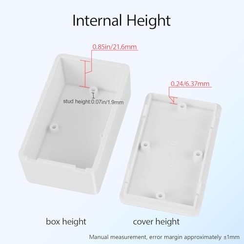 Project Box 8 Pieces Electrical Box Small Junction Box ABS Plastic Enclosure Power Electronic Case White 2.4" x 1.4" x 1"(61 x 36 x 25mm) - color: White, size: 2.4" x 1.4" x 1.0"