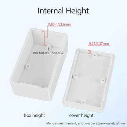 Project Box 8 Pieces Electrical Box Small Junction Box ABS Plastic Enclosure Power Electronic Case White 2.4" x 1.4" x 1"(61 x 36 x 25mm) - color: White, size: 2.4" x 1.4" x 1.0"