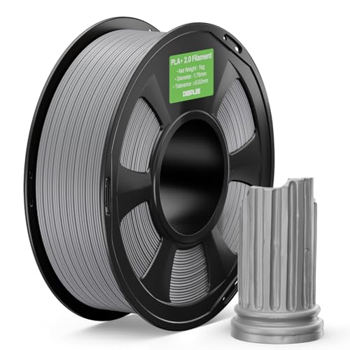 PLA+ 2.0 Filament 1.75mm 3D Printer Filament, Grey 1KG - color: 1kg*grey