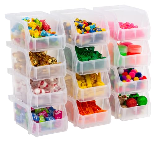 ReadySpace Extra-Small Stackable Plastic Storage Bins, 12-Pack, Clear - color: Clear, size: Extra-Small, 12-Pack