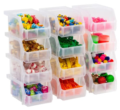 ReadySpace Extra-Small Stackable Plastic Storage Bins, 12-Pack, Clear - color: Clear, size: Extra-Small, 12-Pack