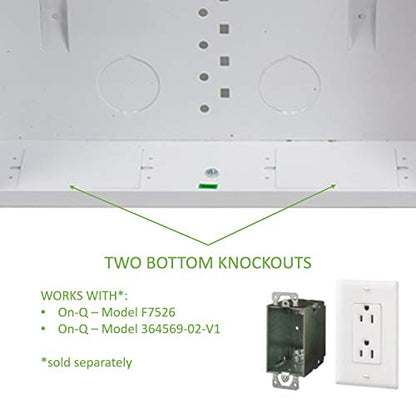 On-Q 28" Structured Media Enclosure with Hinged Cover Lock, 20 Gauge CRS, Flush or Surface Mount - size: 28 inch