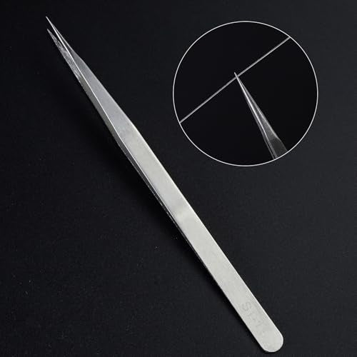 Precision Tweezers Set,Upgraded Stainless Steel of Craft Tweezers - Extra Fine,Angled,Blunt Tips for Electronics,Hobby, Industrial,Laboratory Work,Jewelry-Making,Model,Cooking