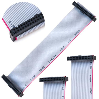 2.54mm Flat Ribbon IDC Cable Female to Female, Flat Ribbon Cable Connector 30P FC 30-Pin 30cm Length 2Pcs (TC-30cm-FF30P-2) - color: Female to Female, size: 30P