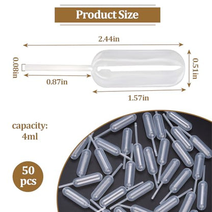 Cupcake Pipettes,50 Pcs Plastic Pipettes Dropper for Cupcakes,4ml Cupcake Pipettes Squeeze Syringes,Disposable Liquid Injectors Squeeze Transfer Dropper for Cupcakes - size: 50 PCS