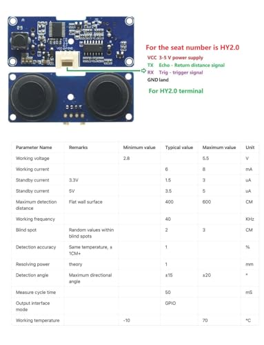 2PCS DC3-5V Ultrasonic Sensor Waterproof Transceiver Split Ultrasonic Ranging Module 2cm-400cm Distance for Arduino Ultrasonic Ranging Sensor