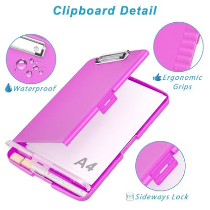 Rimilak Clipboard with Storage, 8.5 x 11 High Capacity Clip Board, Magenta - color: Magenta