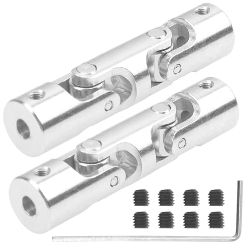 2Pcs Vgoohobby 4mm/5mm/6mm RC Boat Shaft Coupler 3 Section U Joint Coupling for RC Car Boat Robotics DIY (4mm to 4mm) - size: 4mm-4mm