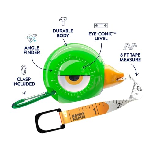 Handy Famm Kids Tape Measure, 8ft Retractable Measuring Tape, Green Yaya - color: Green