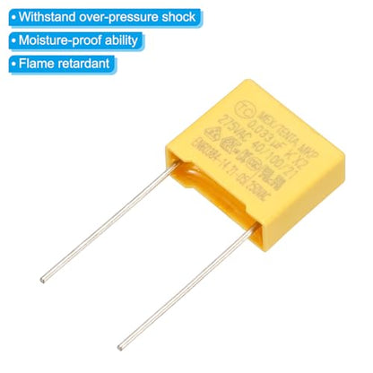 PATIKIL Safety Capacitors 12Pack 0.033uF AC 275V 10mm Pin Pitch 13x11x5mm - size: 10mm Pin Pitch, style: 0.033uF
