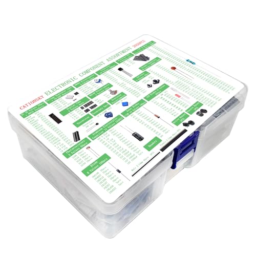 Electronic Component Kit Total 2050 Pcs, LED Diodes, Resistors, Electrolytic Capacitor Package, Common Diodes, Ceramic Capacitors, Digital Tube,Common Transistor,Integrated Circuit Assortment Box