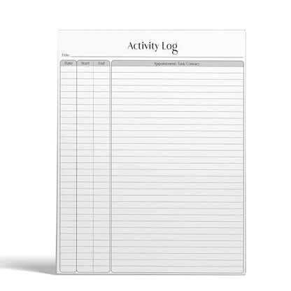 Better Office Products Activity Log Notepad, 8.5" x 11", Planning Note Pad, 50 Sheets, Daily Time Tracking Productivity Checklist Organizer, (1 Pack) - style: 1 Pack