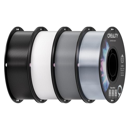 Creality PETG Filament 1.75mm, Black & White & Gray & Clear, 4-Pack - color: 4*1kg Black & White & Gray & Transparent, size: 4kg
