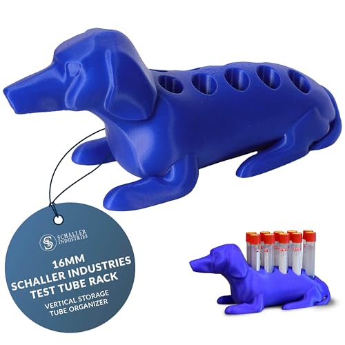 Schaller Industries Dachshund Test Tube Rack, 10 Vials, 16mm, Royal Blue - color: Royal Blue, size: 16mm Tubes